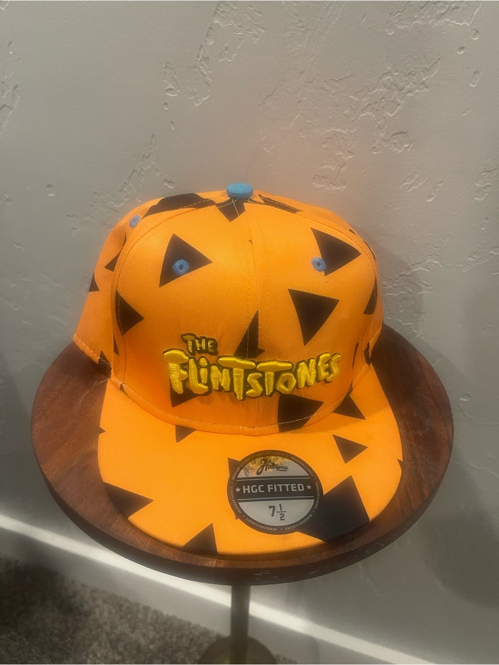 The Flintstones Headgear Classics Fitted Hat 7 1/2 Orange Fred Flintstone Cap